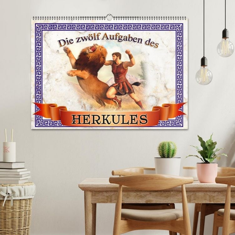 Produktbild: Die zw&ouml;lf Aufgaben des Herkules (Wandkalender 2026 DIN A2 quer), CALVENDO Monatskalender