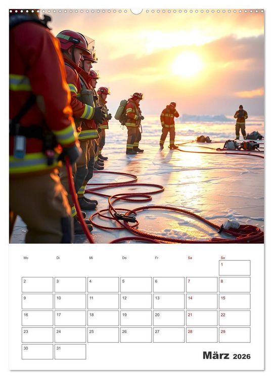 Produktbild: Heldentum im Einsatz - Ein Jahr mit den Lebensrettern (hochwertiger Premium Wandkalender 2026 DIN A2 hoch), Kunstdruck in Hochglanz