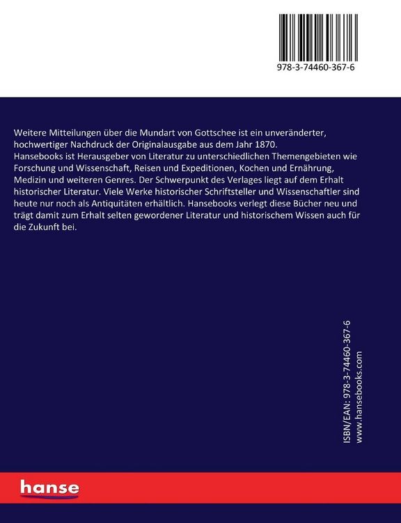 Produktbild: Weitere Mitteilungen &uuml;ber die Mundart von Gottschee