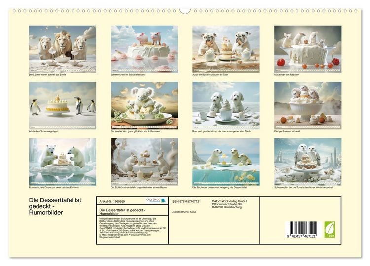 Produktbild: Die Desserttafel ist gedeckt - Humorbilder (hochwertiger Premium Wandkalender 2026 DIN A2 quer), Kunstdruck in Hochglanz
