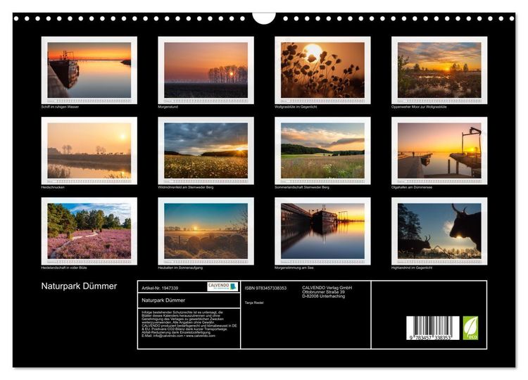 Produktbild: Naturpark D&uuml;mmer (Wandkalender 2026 DIN A3 quer), CALVENDO Monatskalender