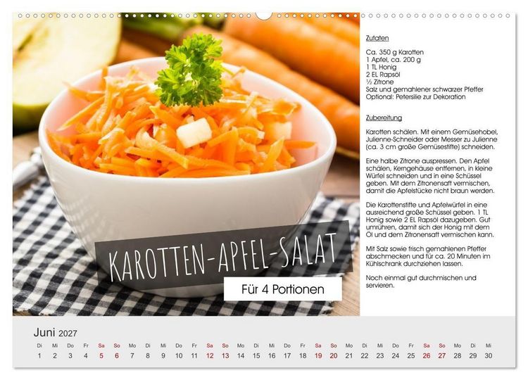 Produktbild: Vegetarisch - leicht und lecker (Wandkalender 2027 DIN A2 quer), CALVENDO Monatskalender