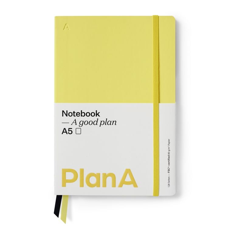 Produktbild: Notizbuch A5 Softcover Blanko Lemon Yellow