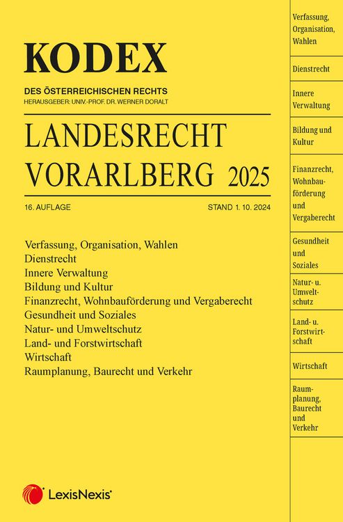 Produktbild: KODEX Landesrecht Vorarlberg 2025