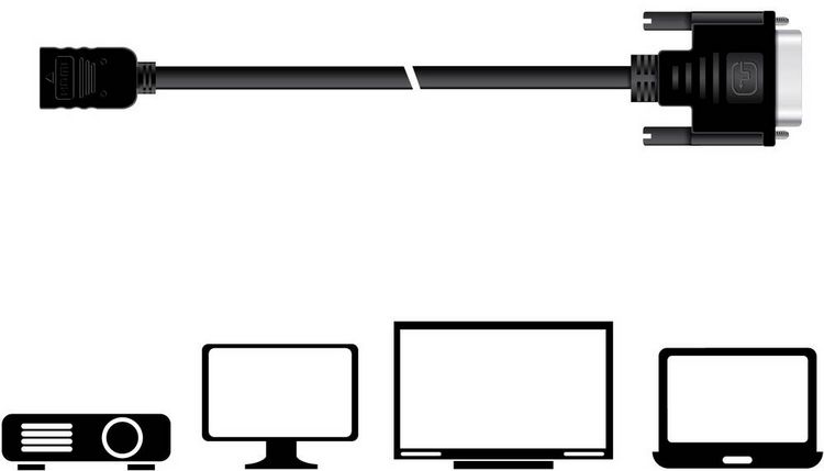 Produktbild: club3D DVI / HDMI Adapterkabel DVI-D 24+1pol. Stecker, HDMI-A Buchse 2.00 m Schwarz CAC-1211 DVI-Kabel