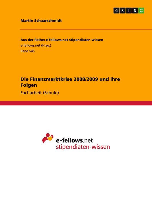 Produktbild: Die Finanzmarktkrise 2008/2009 und ihre Folgen