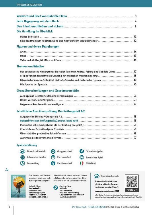 Produktbild: Der Sonne nach &ndash; Gabriele Clima &ndash; Sch&uuml;lerheft &ndash; BaW&uuml; Realschule