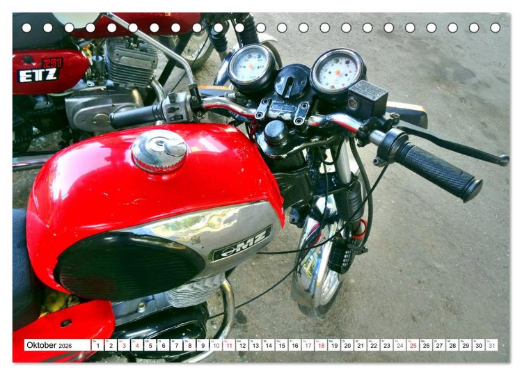 Produktbild: Motorrad-Legende MZ TS 150 - Ein Exportschlager der DDR (Tischkalender 2026 DIN A5 quer), CALVENDO Monatskalender