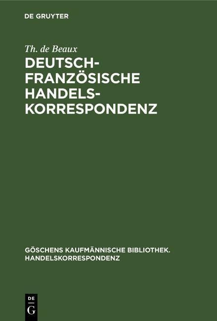 Produktbild: Deutsch-Franz&ouml;sische Handelskorrespondenz