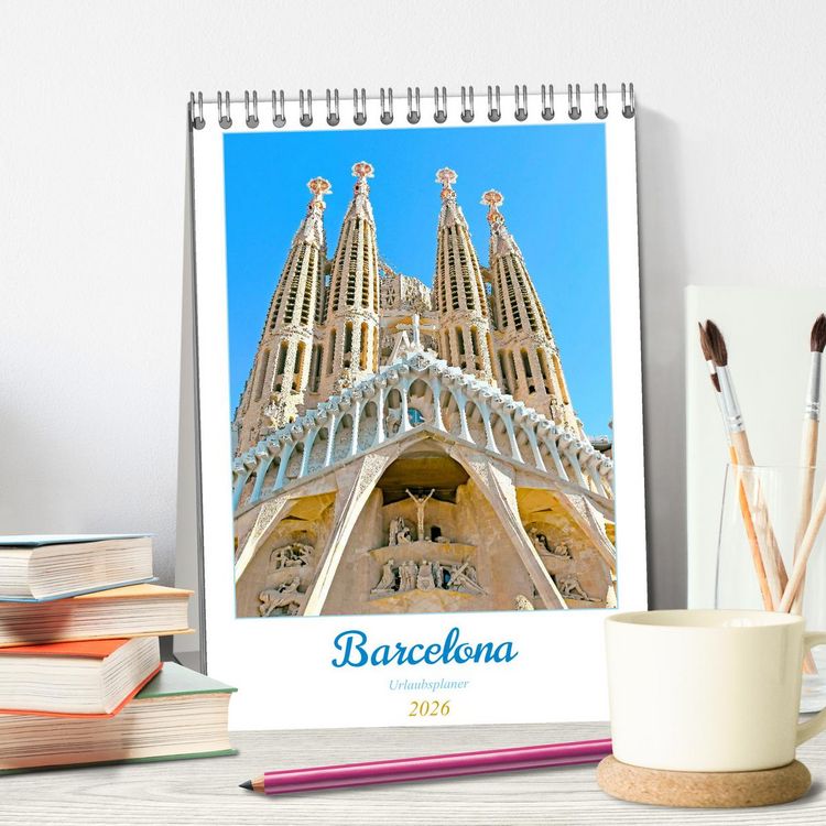 Produktbild: Barcelona - Urlaubsplaner (Tischkalender 2026 DIN A5 hoch), CALVENDO Monatskalender