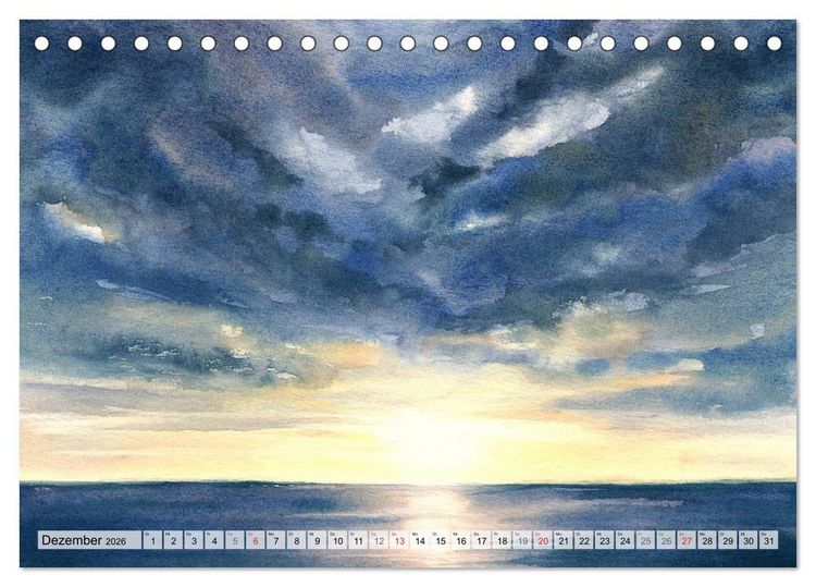 Produktbild: Komm mit ans Meer &ndash; Aquarelle (Tischkalender 2026 DIN A5 quer), CALVENDO Monatskalender