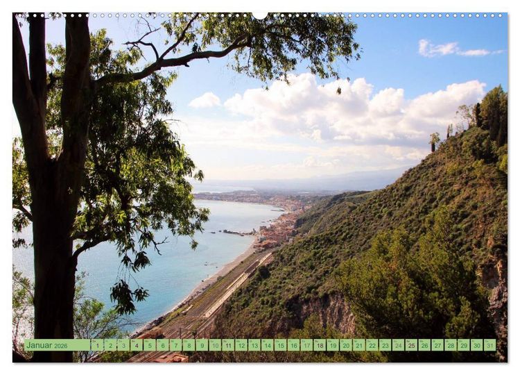 Produktbild: Taormina, die Stadt mit Blick auf den &Auml;tna (hochwertiger Premium Wandkalender 2026 DIN A2 quer), Kunstdruck in Hochglanz