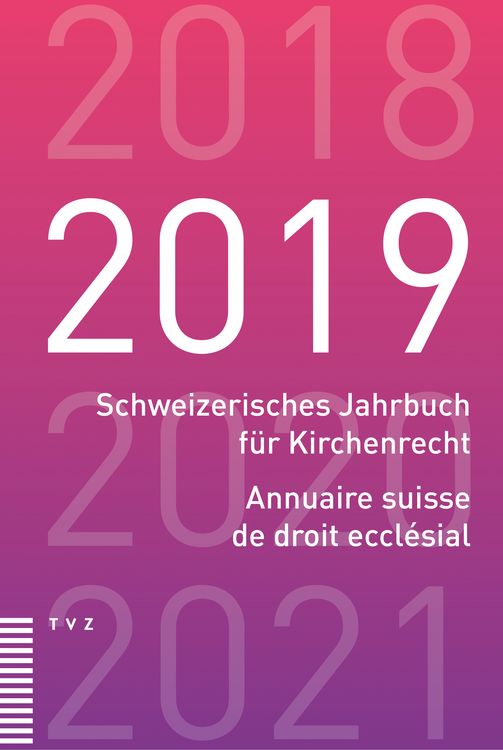 Produktbild: Schweizerisches Jahrbuch f&uuml;r Kirchenrecht / Annuaire suisse de droit eccl&eacute;sial 2019