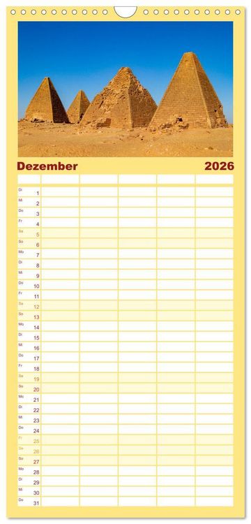 Produktbild: Familienplaner 2026 - Das Erbe der Pharaonen mit 5 Spalten (Wandkalender, 21 x 45 cm) CALVENDO