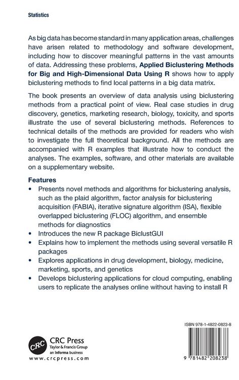 Produktbild: Applied Biclustering Methods for Big and High-Dimensional Data Using R