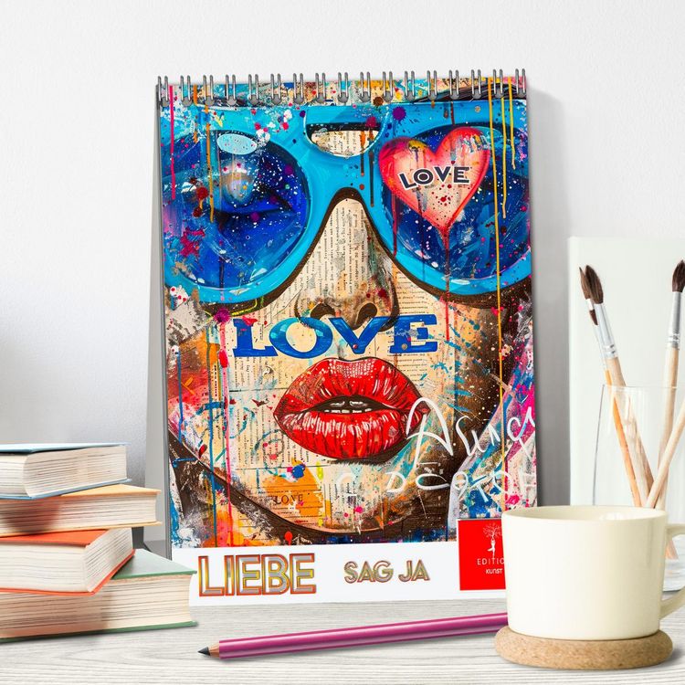 Produktbild: Liebe - sag ja (Tischkalender 2026 DIN A5 hoch), CALVENDO Monatskalender