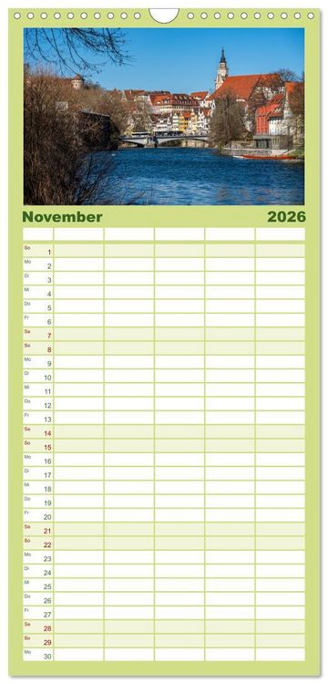 Produktbild: Familienplaner 2026 - T&uuml;bingen - Schw&auml;bische Perle am Neckar mit 5 Spalten (Wandkalender, 21 x 45 cm) CALVENDO
