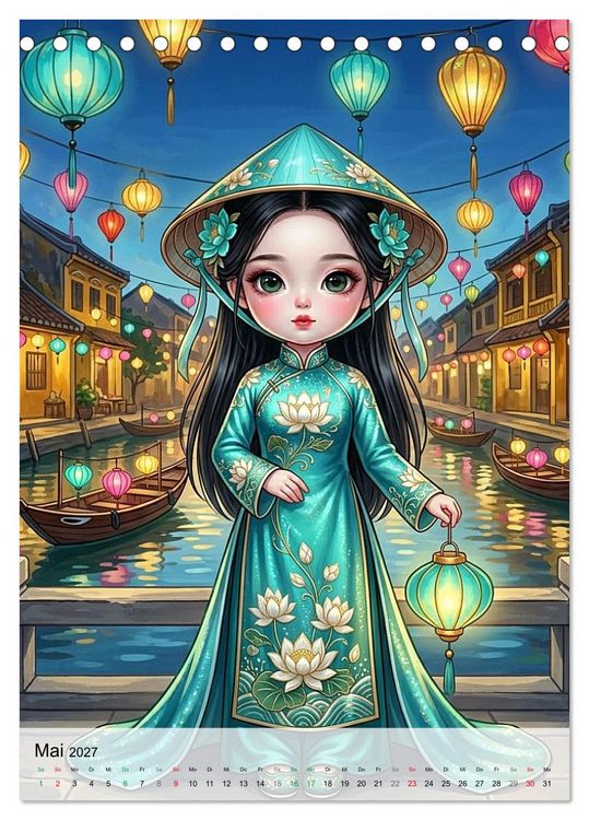 Produktbild: Fabulous Dolls &ndash; Perlen Asiens (Tischkalender 2027 DIN A5 hoch), CALVENDO Monatskalender