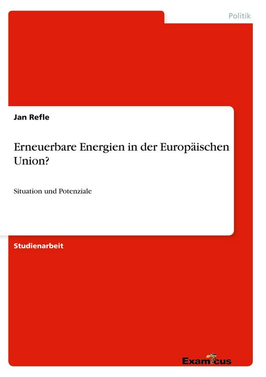 Produktbild: Erneuerbare Energien in der Europ&auml;ischen Union?