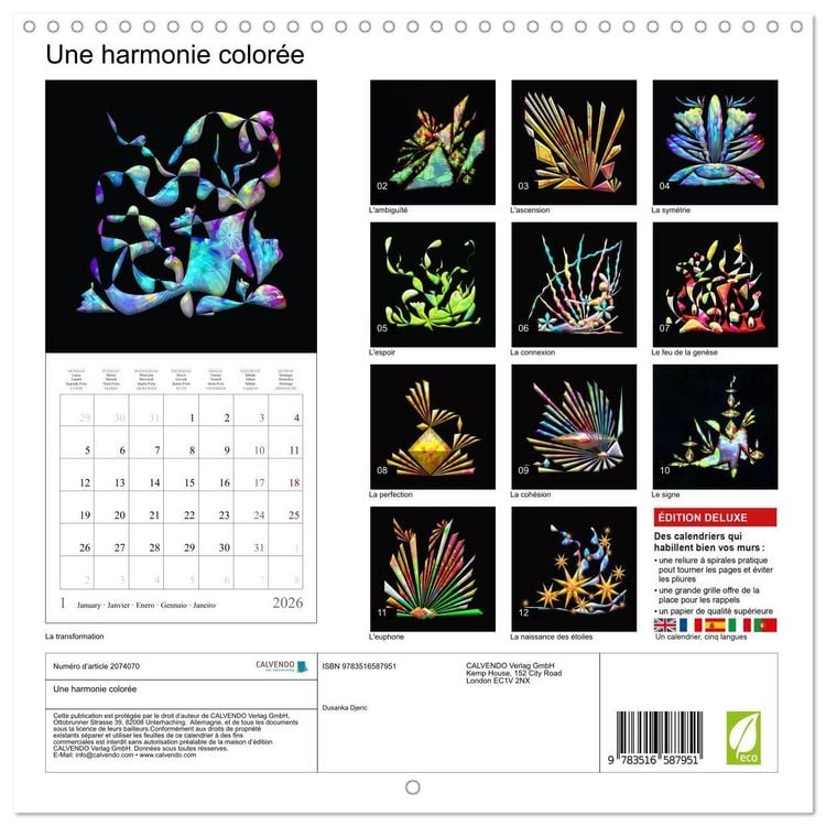 Produktbild: Une harmonie color&eacute;e (Calendrier mural carr&eacute; 2026 30x30 cm) Calendrier double avec une page pour vos prises de notes