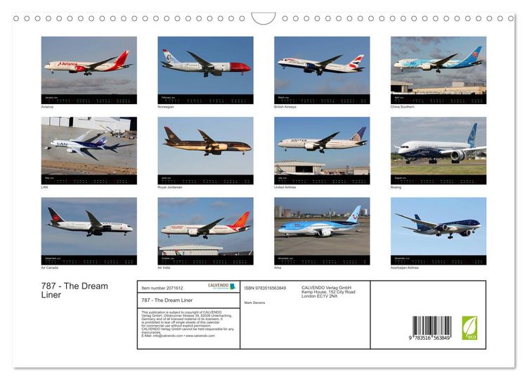 Produktbild: 787 - The Dream Liner (Wall Calendar 2026 DIN A3 landscape), CALVENDO 12 Month Wall Calendar