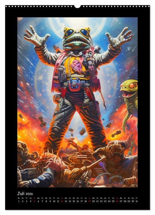 Produktbild: Galaktische Welten. Starke Space Opera-Illustrationen (Wandkalender 2026 DIN A2 hoch), CALVENDO Monatskalender