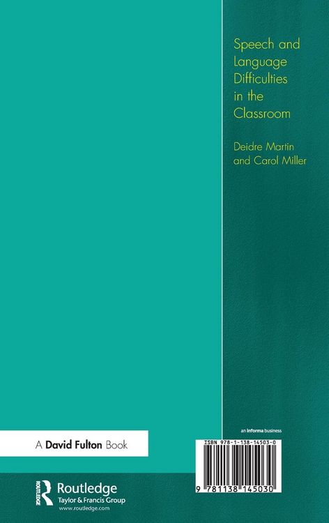 Produktbild: Speech and Language Difficulties in the Classroom