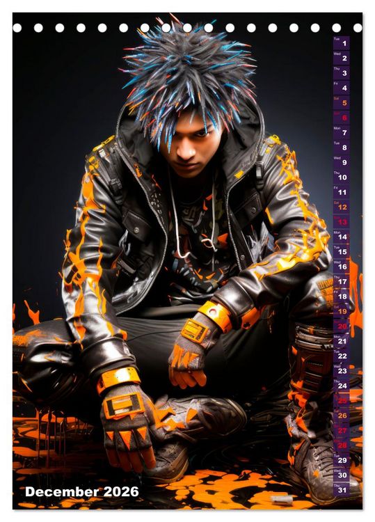 Produktbild: CYBERPUNK Cool guys (Desk Calendar 2026 DIN A5 portrait), CALVENDO 12 Month DeskCalendar