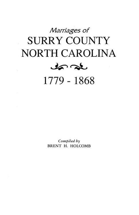Produktbild: Marriages of Surry County, North Carolina 1779-1868