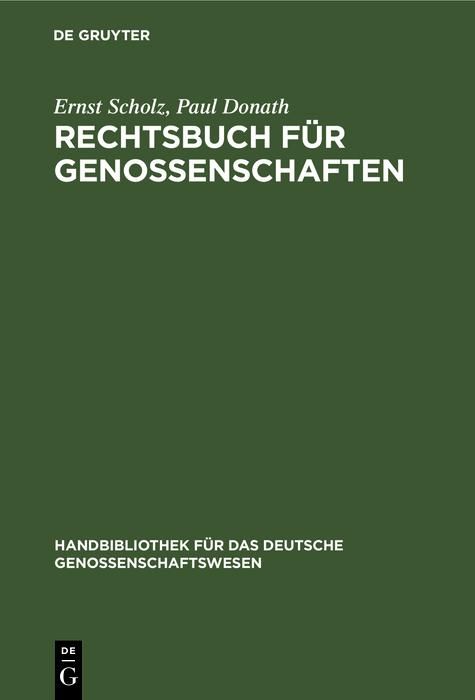 Produktbild: Rechtsbuch f&uuml;r Genossenschaften