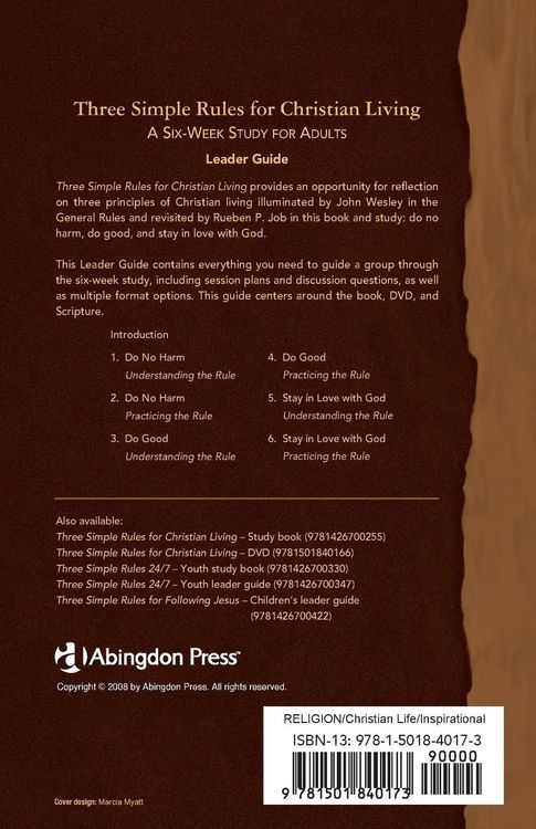 Produktbild: Three Simple Rules for Christian Living Leader Guide