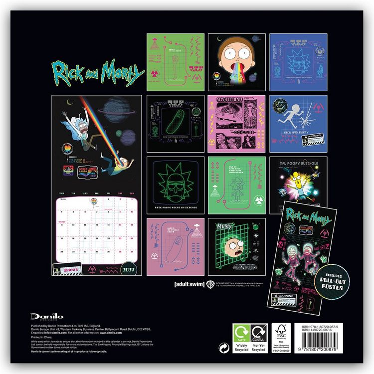 Produktbild: Rick and Morty &ndash; Offizieller Kalender 2027 &ndash; Wandkalender