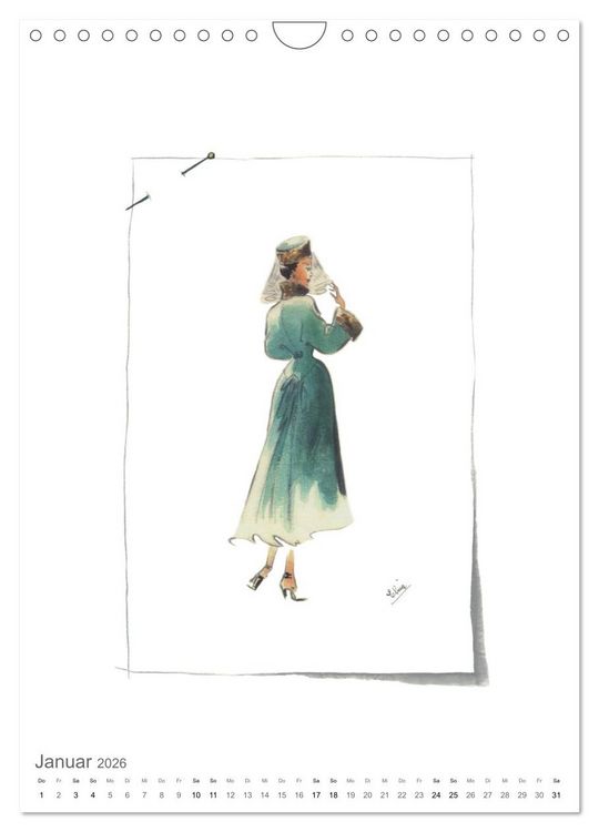 Produktbild: FIGURINEN 2026 - Fashion von 1949 - Originale von Elina Ruffinengo (Wandkalender 2026 DIN A4 hoch), CALVENDO Monatskalender