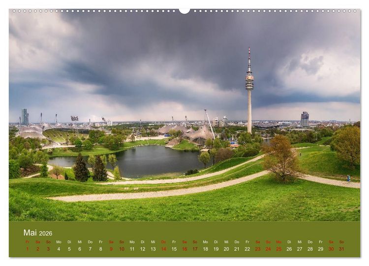 Produktbild: Bezauberndes M&uuml;nchen - Die bayrische Landeshauptstadt und ihr Umland. (Wandkalender 2026 DIN A2 quer), CALVENDO Monatskalender