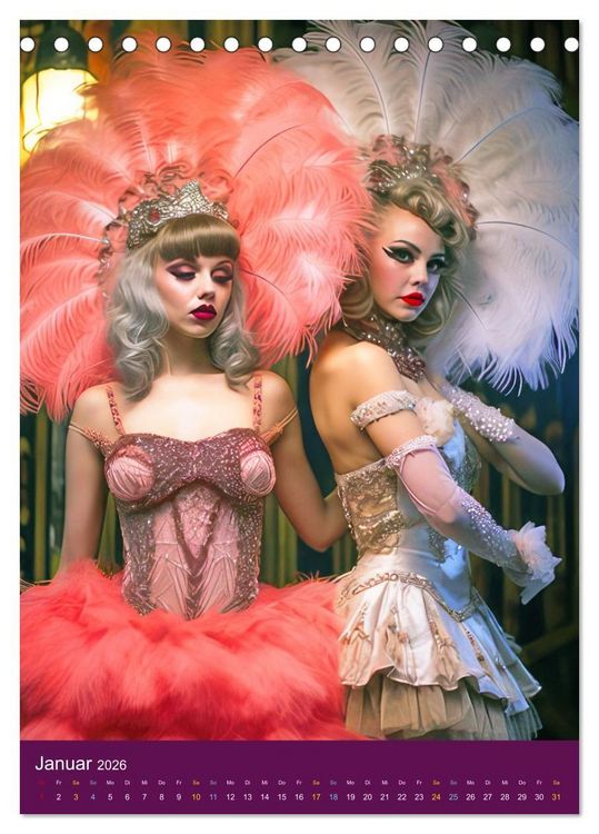 Produktbild: Burlesque T&auml;nzerinnen - Verf&uuml;hrerischer Tanz (Tischkalender 2026 DIN A5 hoch), CALVENDO Monatskalender