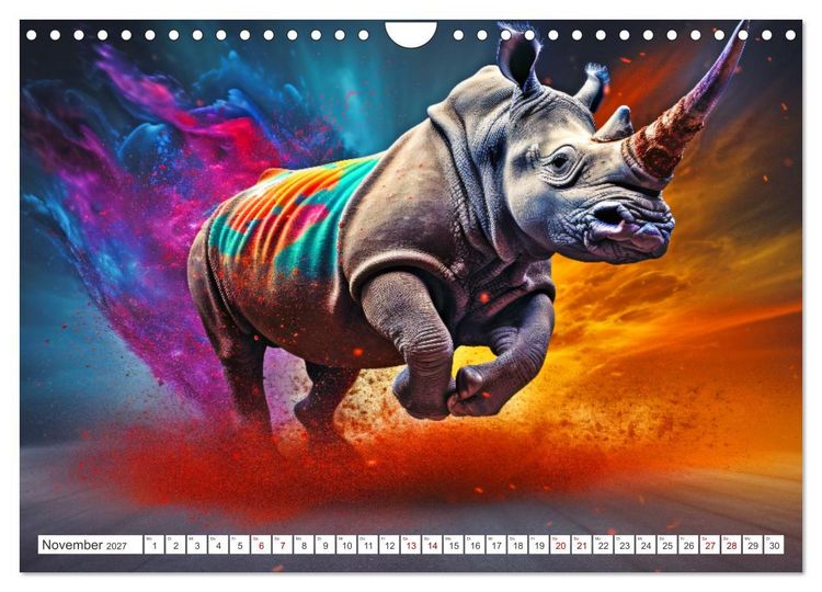 Produktbild: Farbsplash in der Tierwelt (Wandkalender 2027 DIN A4 quer), CALVENDO Monatskalender