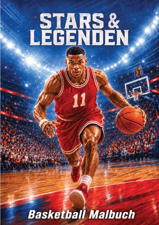 Produktbild: Basketball-Malbuch Stars & Legenden f&uuml;r Kinder ab 8 Jahren, Jugendliche und Erwachsene mit 55 Ausmalmotiven