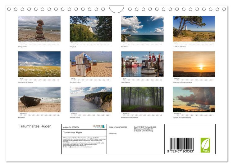 Produktbild: Traumhaftes R&uuml;gen (Wandkalender 2026 DIN A4 quer), CALVENDO Monatskalender