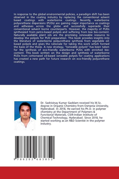 Produktbild: Waterborne Polyurethanes from Cottonseed oil-based ionizable polyols