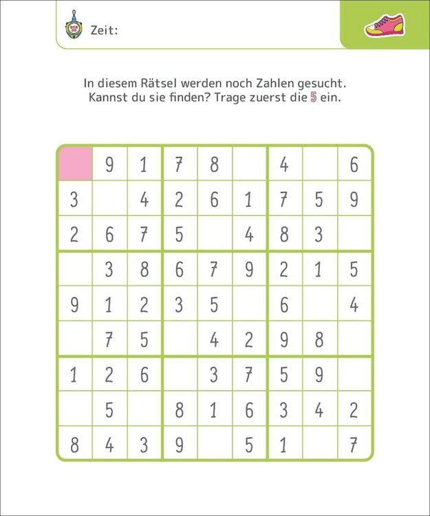 Produktbild: Sudokus f&uuml;r clevere Kids 8+ [gr&uuml;n]