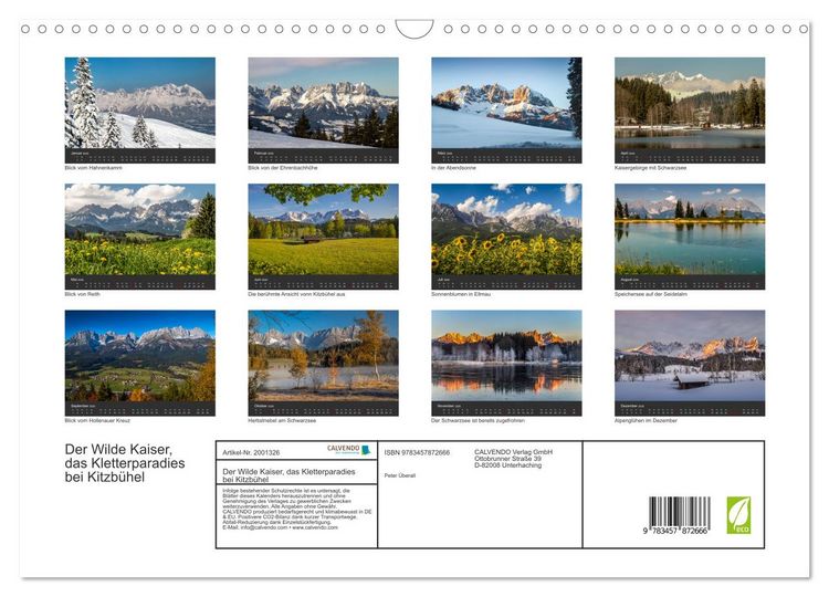 Produktbild: Der Wilde Kaiser, das Kletterparadies bei Kitzb&uuml;hel (Wandkalender 2026 DIN A3 quer), CALVENDO Monatskalender