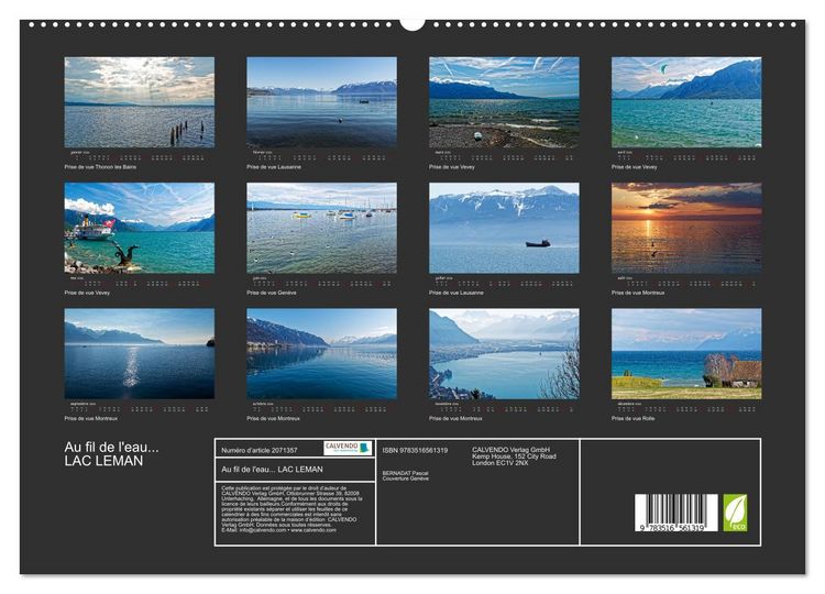 Produktbild: Au fil de l'eau... LAC LEMAN (Calendrier mural 2026 DIN A2 vertical) calendrier de bureau
