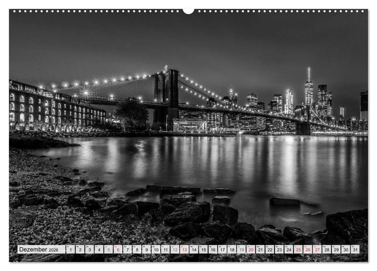 Produktbild: BROOKLYN BRIDGE Das Wahrzeichen von New York City (hochwertiger Premium Wandkalender 2026 DIN A2 quer), Kunstdruck in Hochglanz