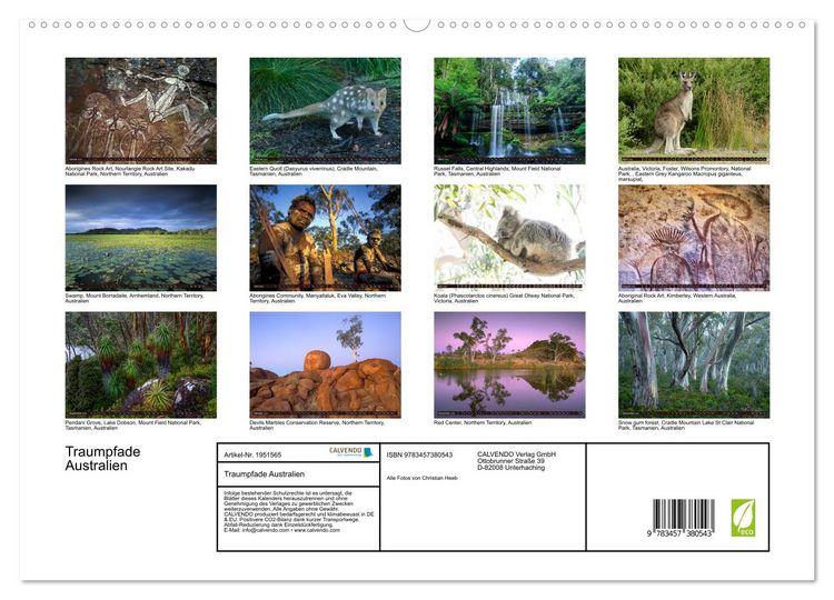 Produktbild: Traumpfade Australien (hochwertiger Premium Wandkalender 2026 DIN A2 quer), Kunstdruck in Hochglanz