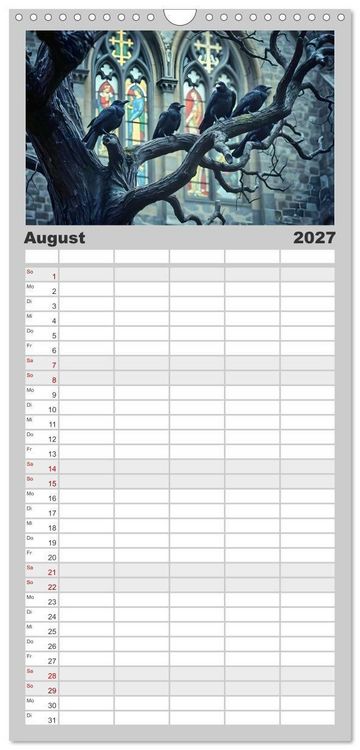 Produktbild: Familienplaner 2027 - Schattenkuss - Tiere in den Armen der Nacht mit 5 Spalten (Wandkalender, 21 x 45 cm) CALVENDO