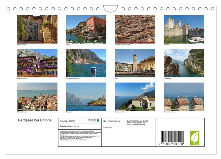 Produktbild: Gardasee bei Limone (Wandkalender 2026 DIN A4 quer), CALVENDO Monatskalender