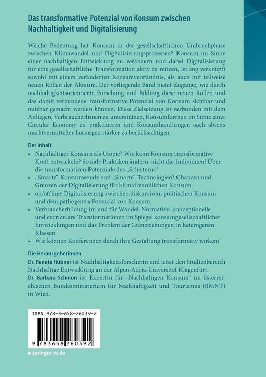 Produktbild: Das transformative Potenzial von Konsum zwischen Nachhaltigkeit und Digitalisierung