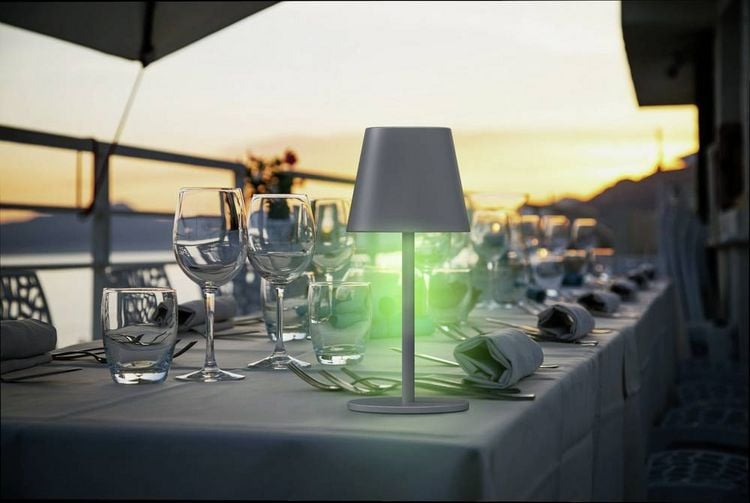Produktbild: M-e modern-electronics LUNA-80W 41434 Akku-Tischlampe LED LED fest eingebaut 3W Wei&szlig;