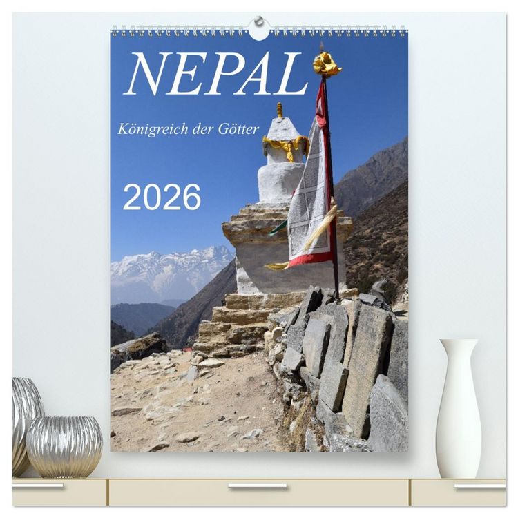 Produktbild: Nepal- K&ouml;nigreich der G&ouml;tter (hochwertiger Premium Wandkalender 2026 DIN A2 hoch), Kunstdruck in Hochglanz