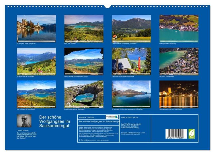 Produktbild: Der sch&ouml;ne Wolfgangsee im Salzkammergut (hochwertiger Premium Wandkalender 2026 DIN A2 quer), Kunstdruck in Hochglanz